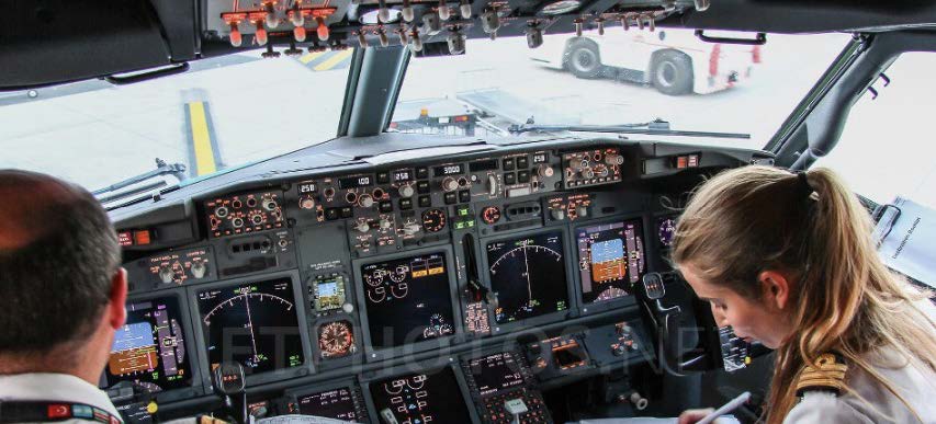 Cockpit of airplane